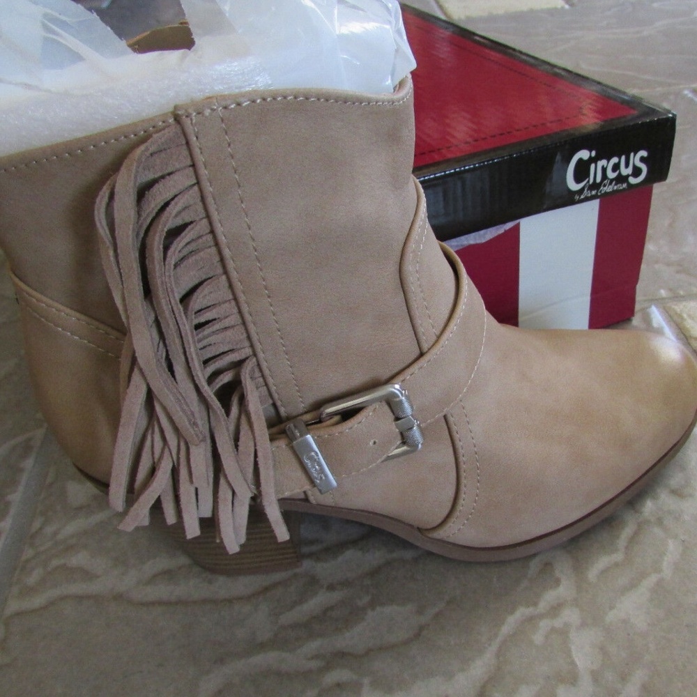 NEW SAM EDELMAN FRINGE BOOTIES BOOTS WOMENS